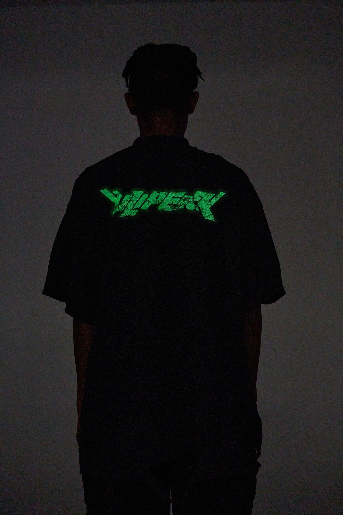 ULIPERY Distressed Glow Crinkled T-Shirt