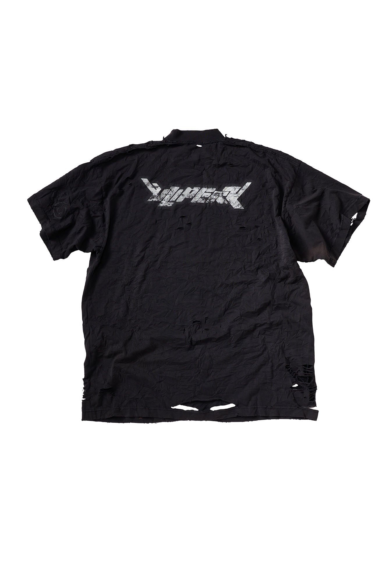 ULIPERY Distressed Glow Crinkled T-Shirt