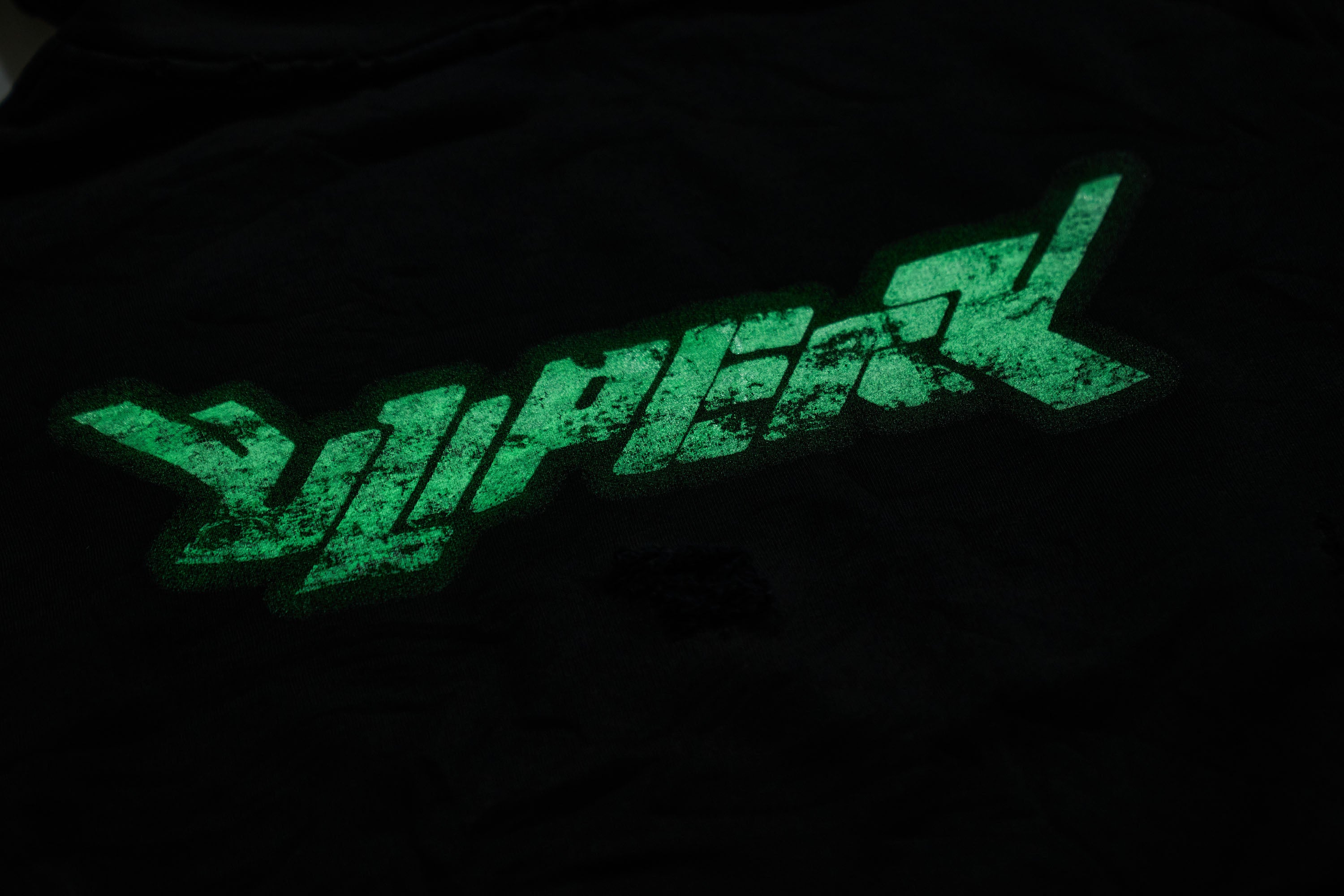 ULIPERY Distressed Glow Crinkled Hoodie