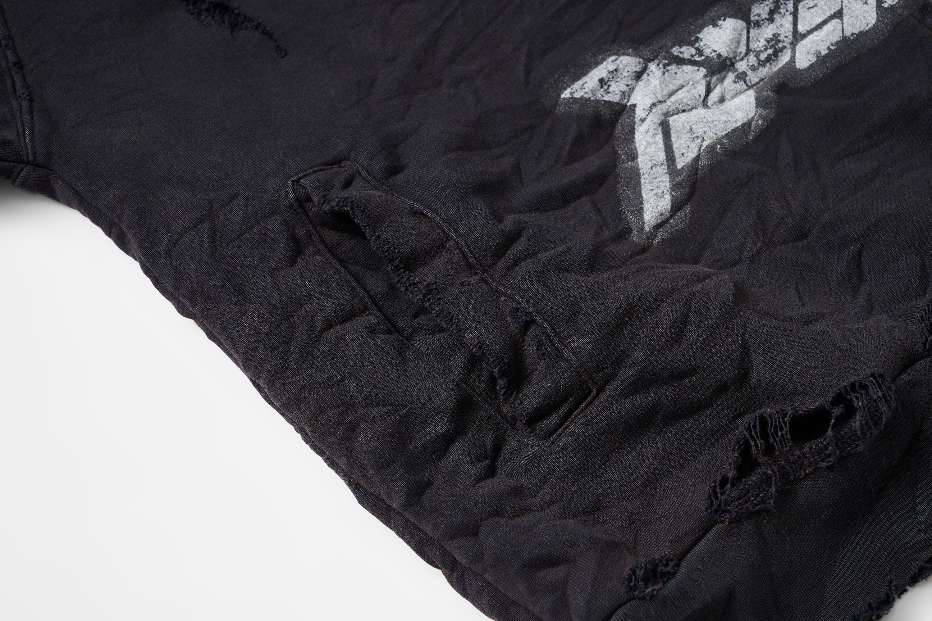 ULIPERY Distressed Glow Face-Cover Hooded Jacket