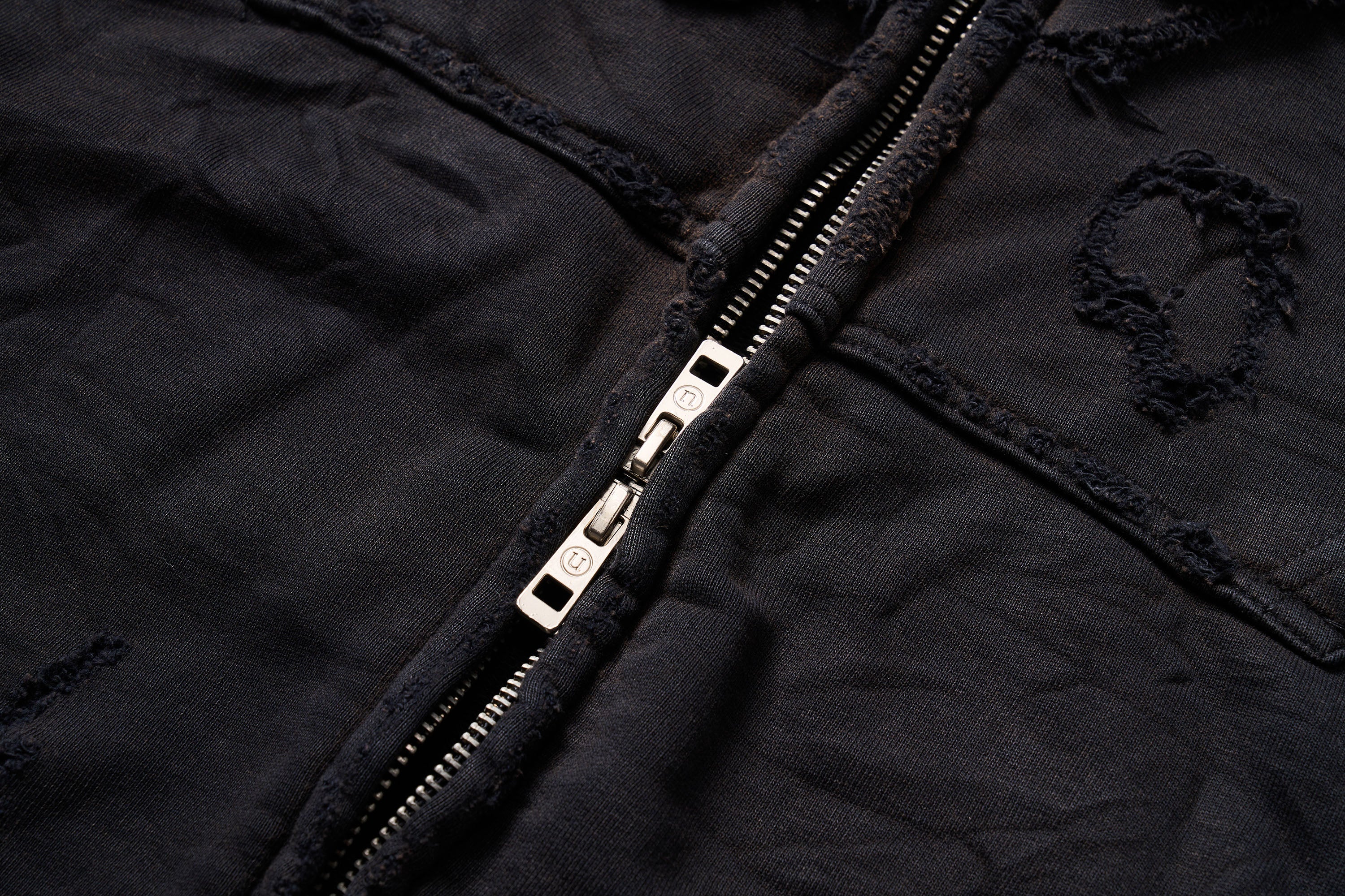 ULIPERY Distressed Glow Face-Cover Hooded Jacket