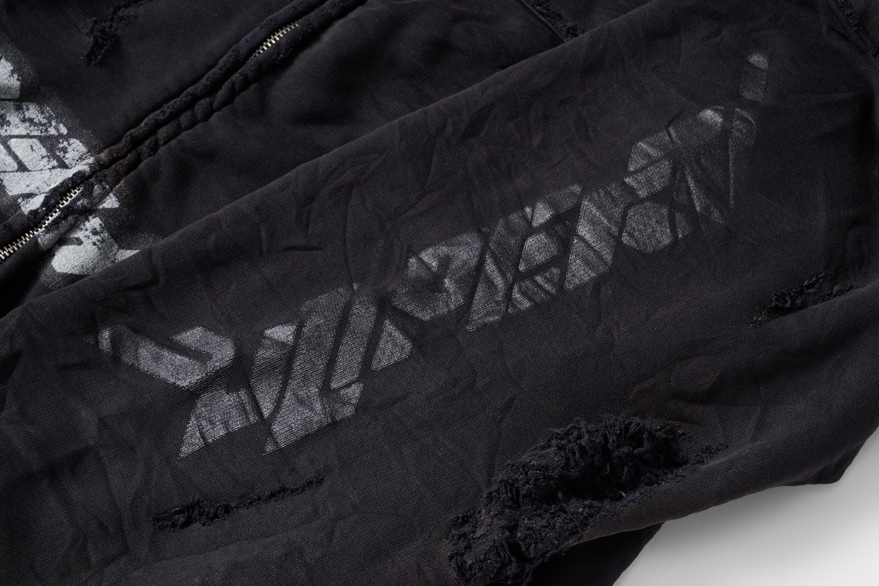 ULIPERY Distressed Glow Face-Cover Hooded Jacket