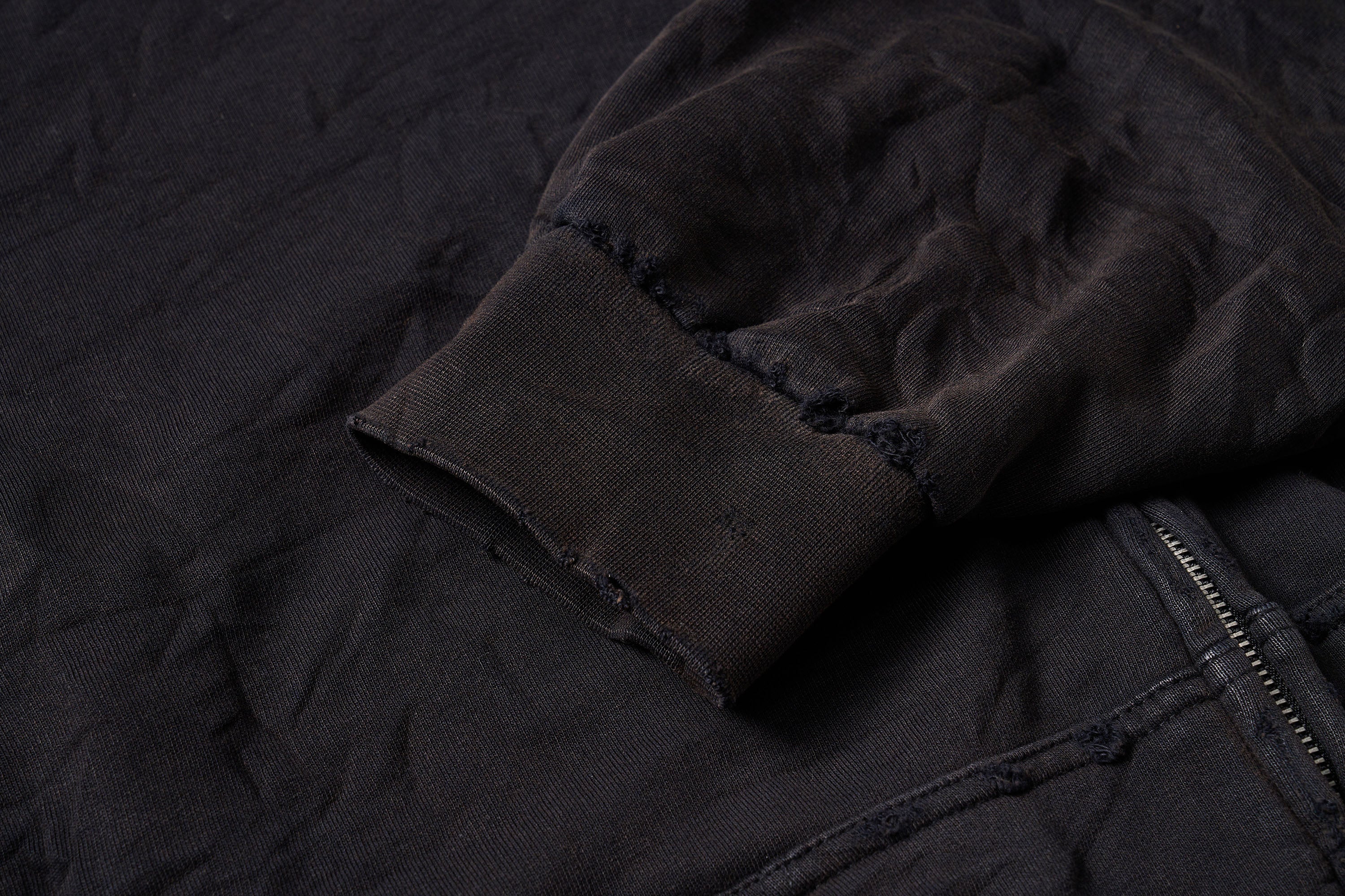 ULIPERY Distressed Crinkled Hooded Jacket