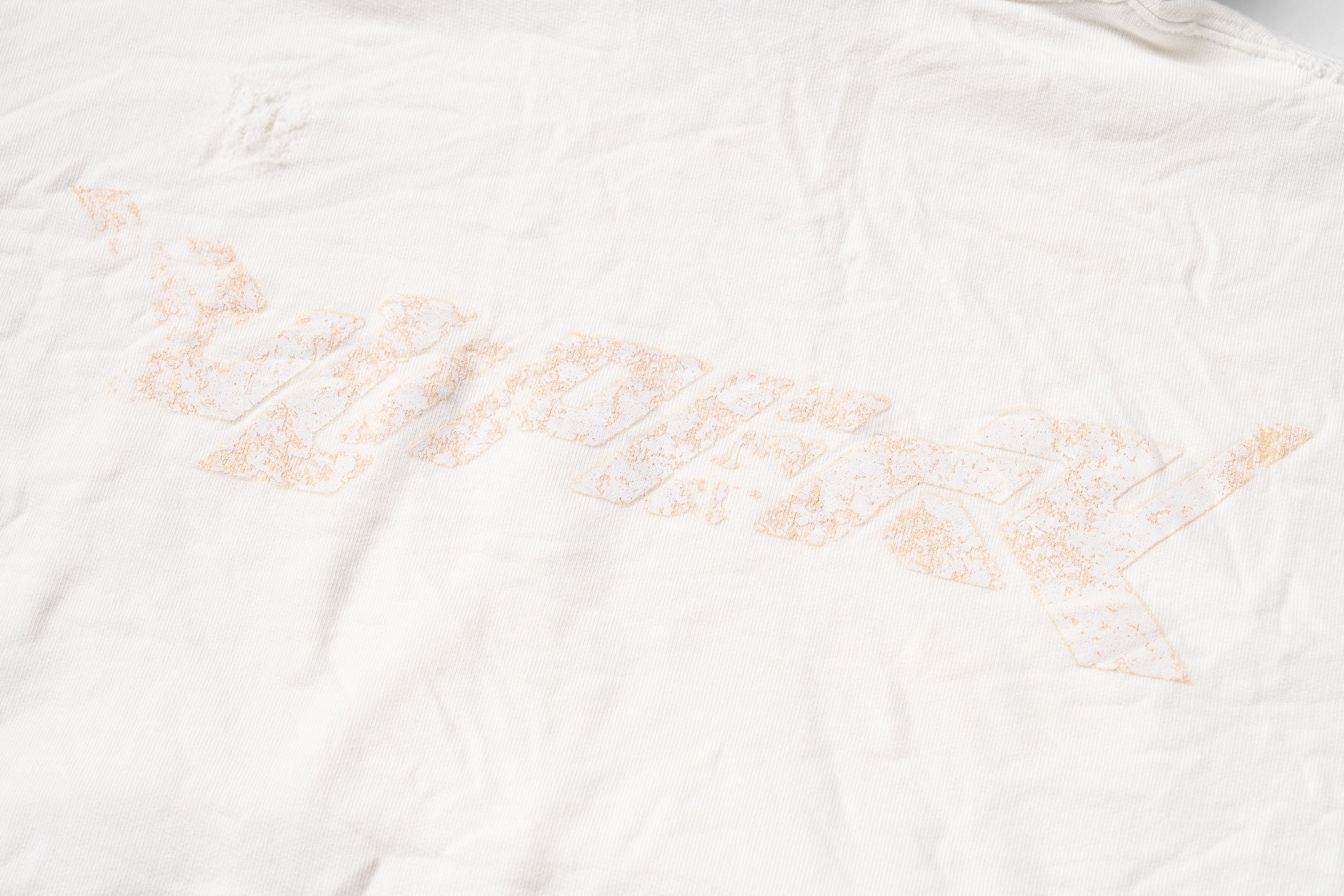 ULIPERY Dirty Fit Distressed Crinkled Hoodie White