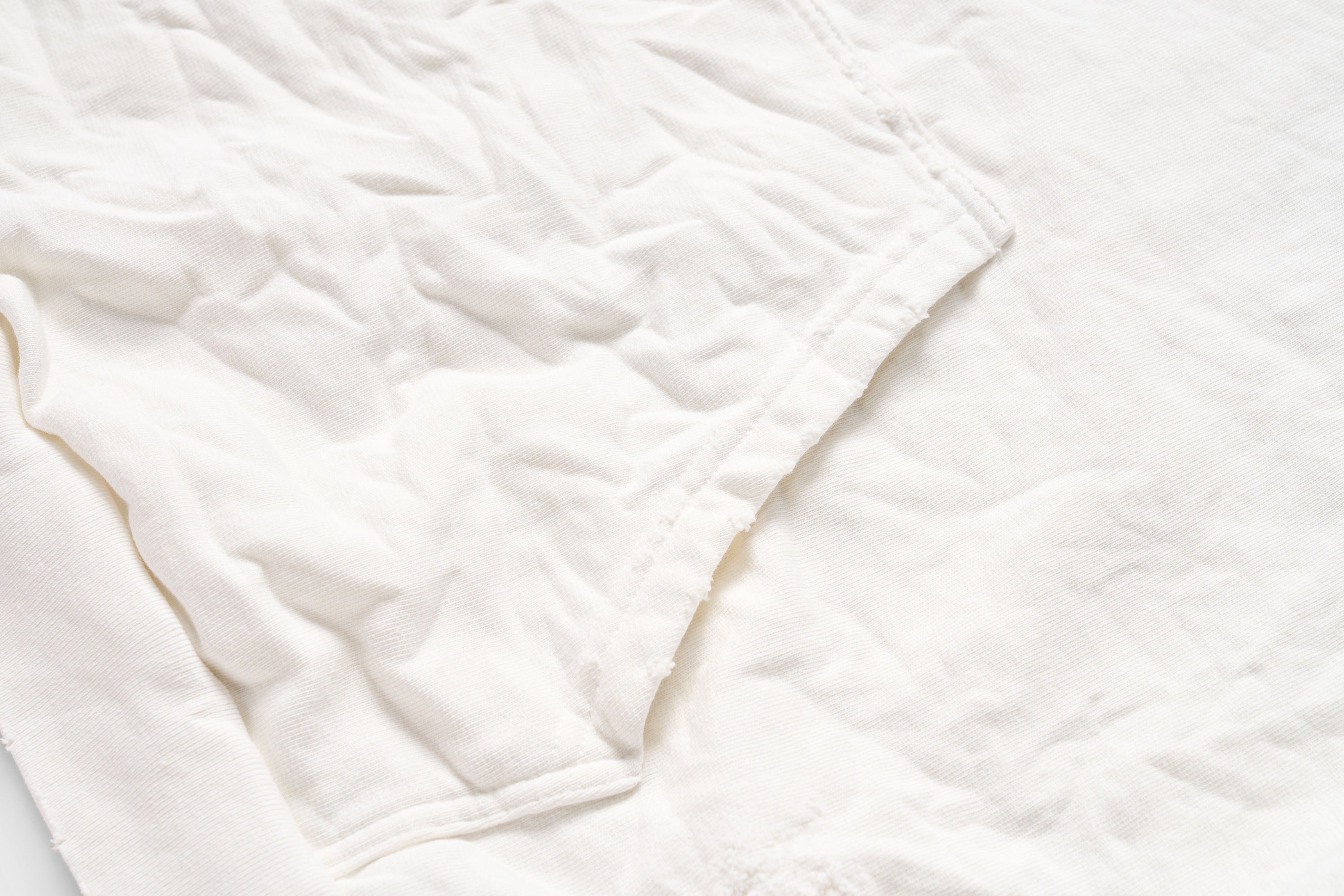 ULIPERY Dirty Fit Distressed Crinkled Hoodie White