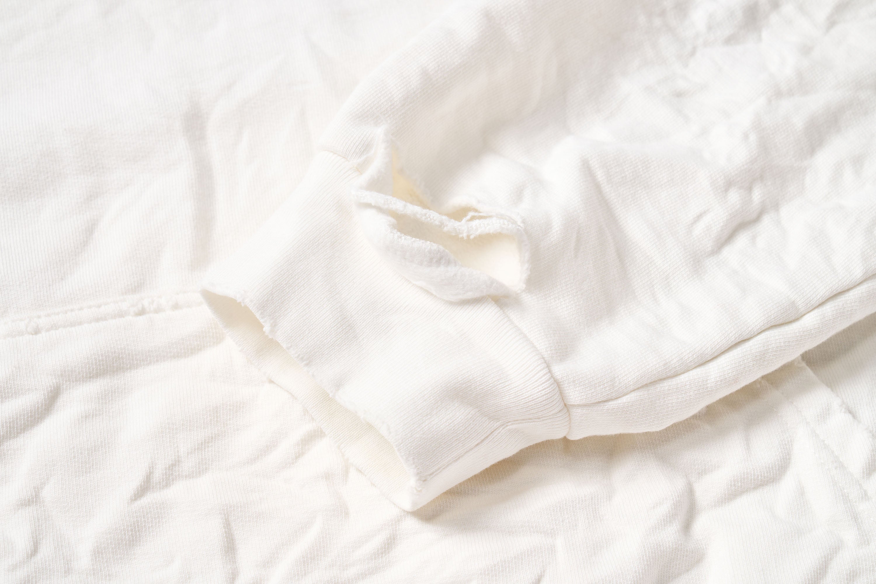 ULIPERY Dirty Fit Distressed Crinkled Hoodie White