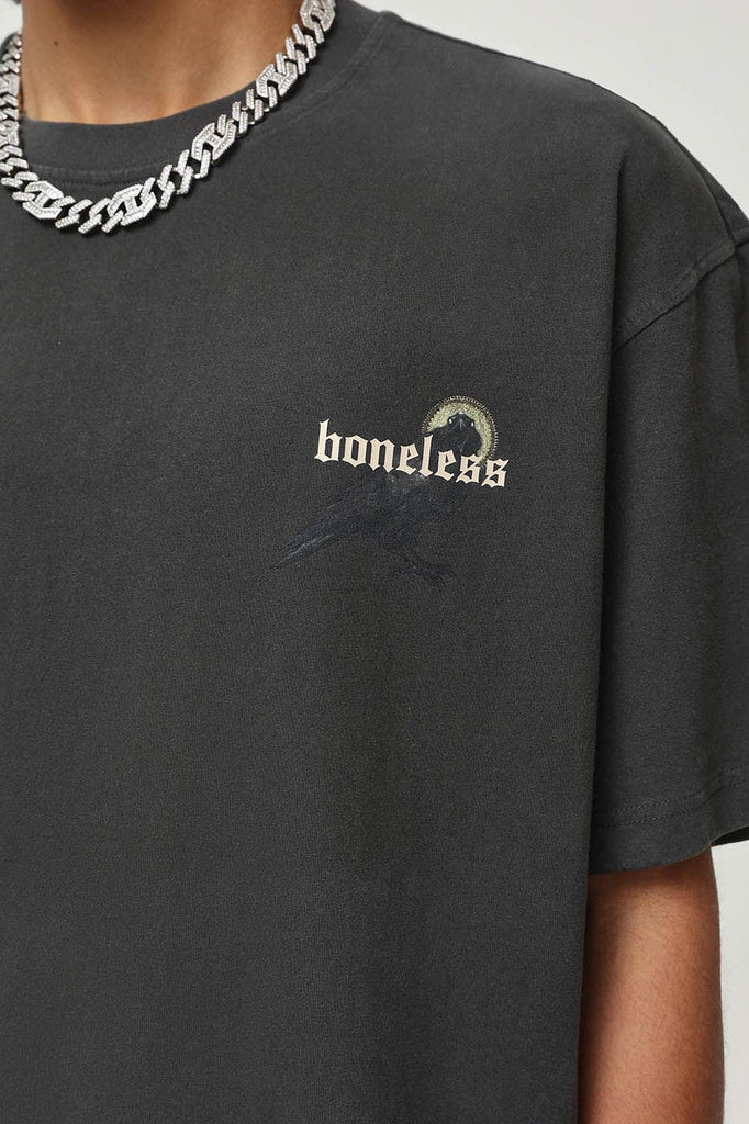 BONELESS Angry Crow T-Shirt, premium urban and streetwear designers apparel on PROJECTISR.com, BONELESS