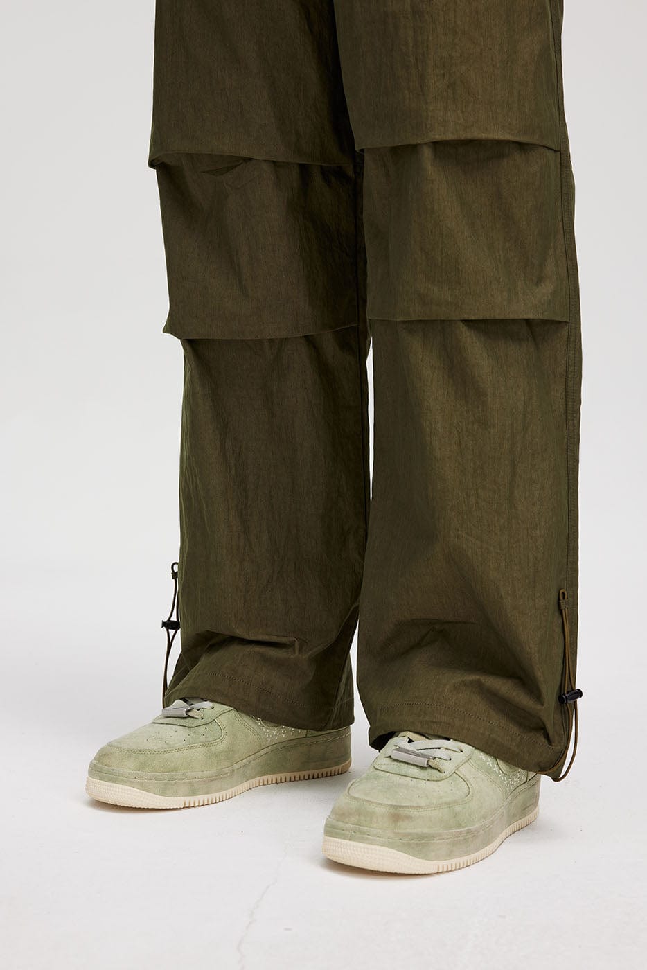 BONELESS Crinkled Drawstring Logo Pants, premium urban and streetwear designers apparel on PROJECTISR.com, BONELESS