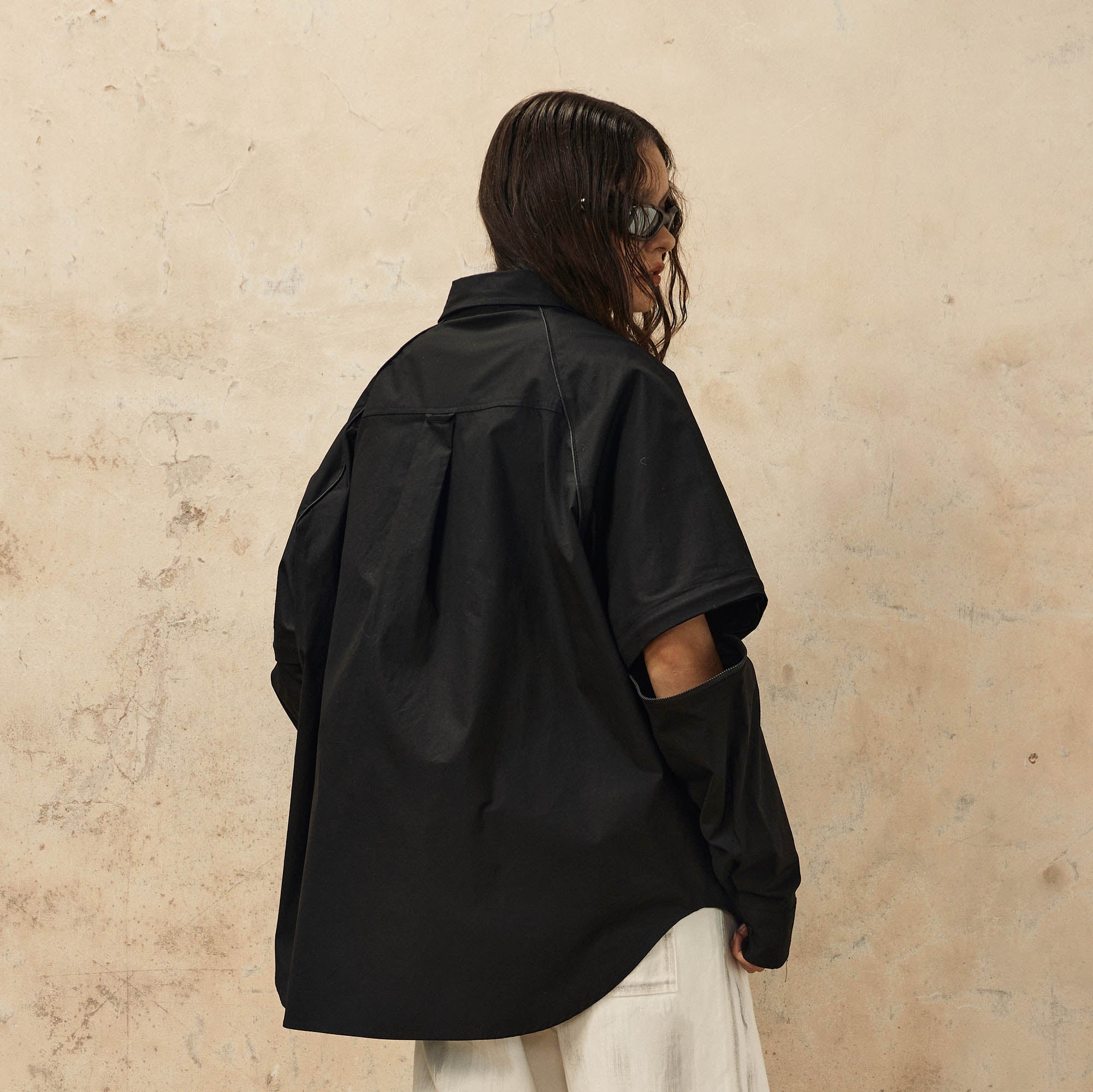 OVDY Detachable Sleeve Oversized Shirt