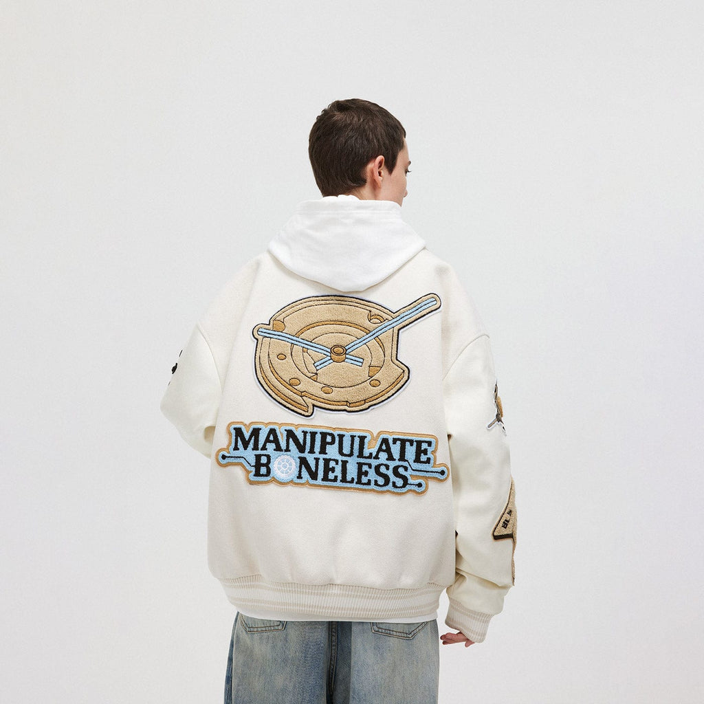 BONELESS Contrasted Striped Faux Suede Jacket, premium urban and streetwear designers apparel on PROJECTISR.com, BONELESS