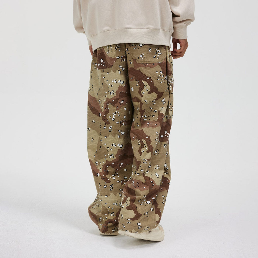 BONELESS Zipper Pockets Camouflage Straight Pants, premium urban and streetwear designers apparel on PROJECTISR.com, BONELESS