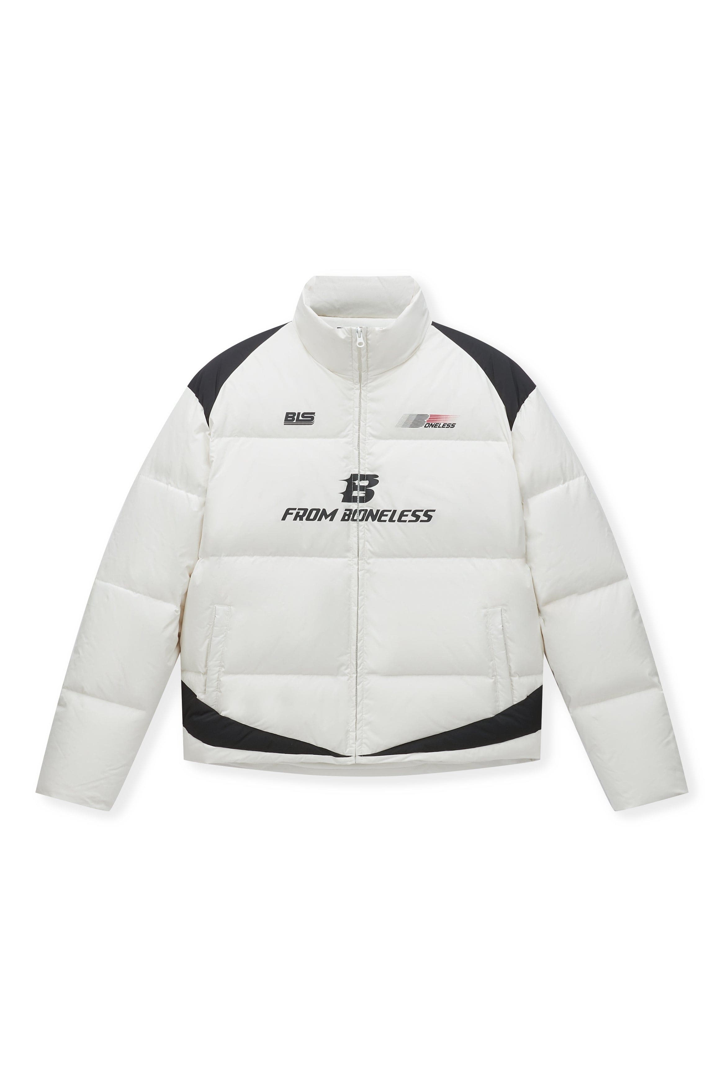 BONELESS Racing Down Jacket, premium urban and streetwear designers apparel on PROJECTISR.com, BONELESS