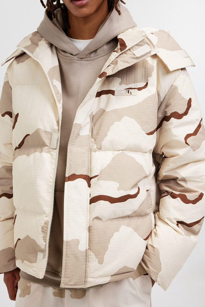 BONELESS Camouflage Down Jacket, premium urban and streetwear designers apparel on PROJECTISR.com, BONELESS