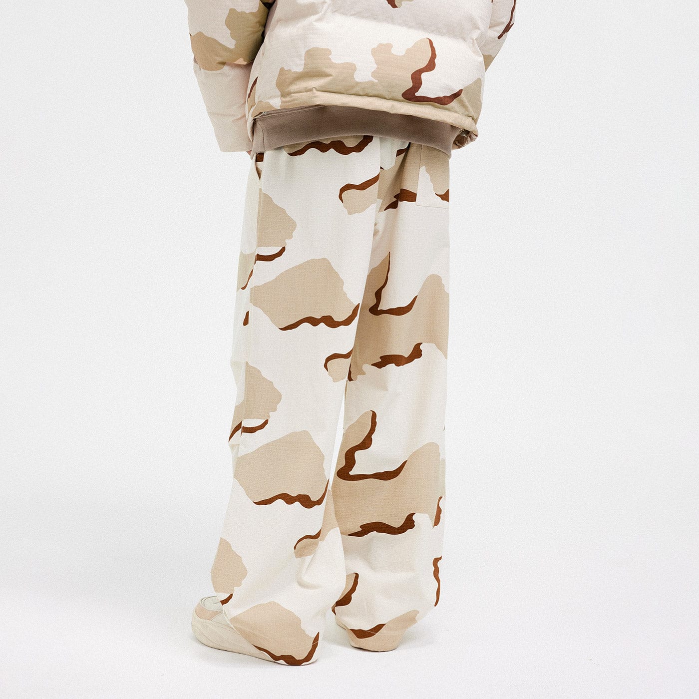 BONELESS Camouflage Crinkled Straight Pants, premium urban and streetwear designers apparel on PROJECTISR.com, BONELESS