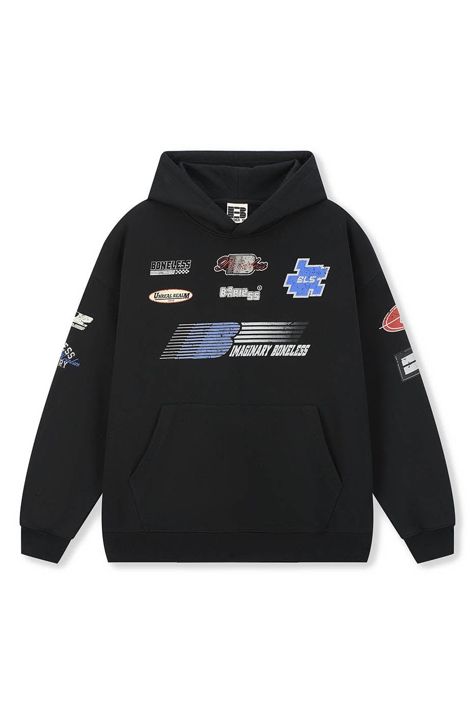 BONELESS Racing LOGOs Hoodie, premium urban and streetwear designers apparel on PROJECTISR.com, BONELESS