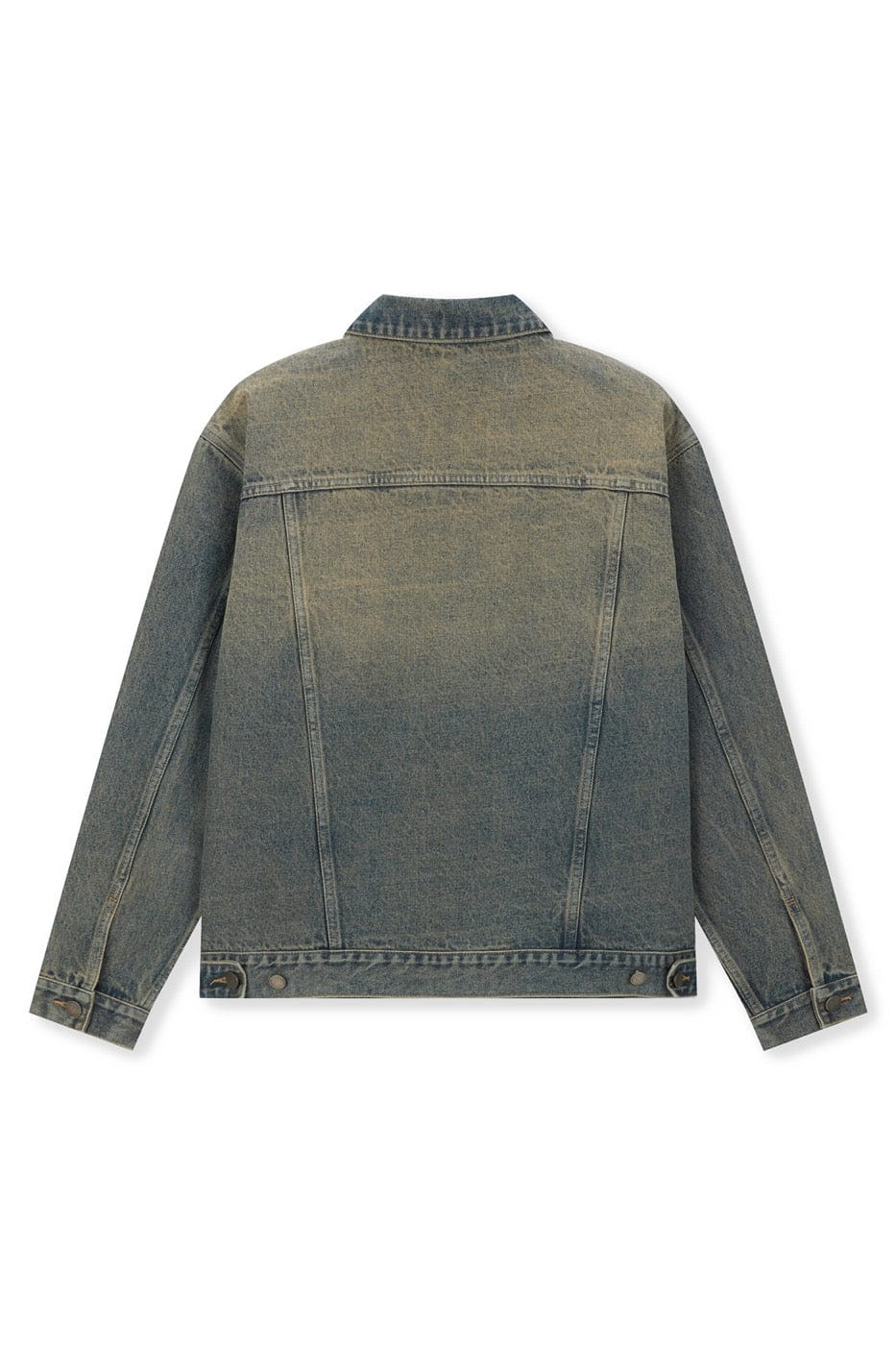 BONELESS Washed Spliced Denim Jacket, premium urban and streetwear designers apparel on PROJECTISR.com, BONELESS