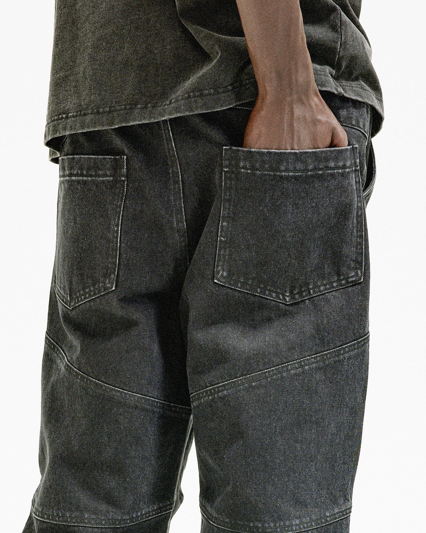 BONELESS Distressed Deconstructed Zipper Jeans