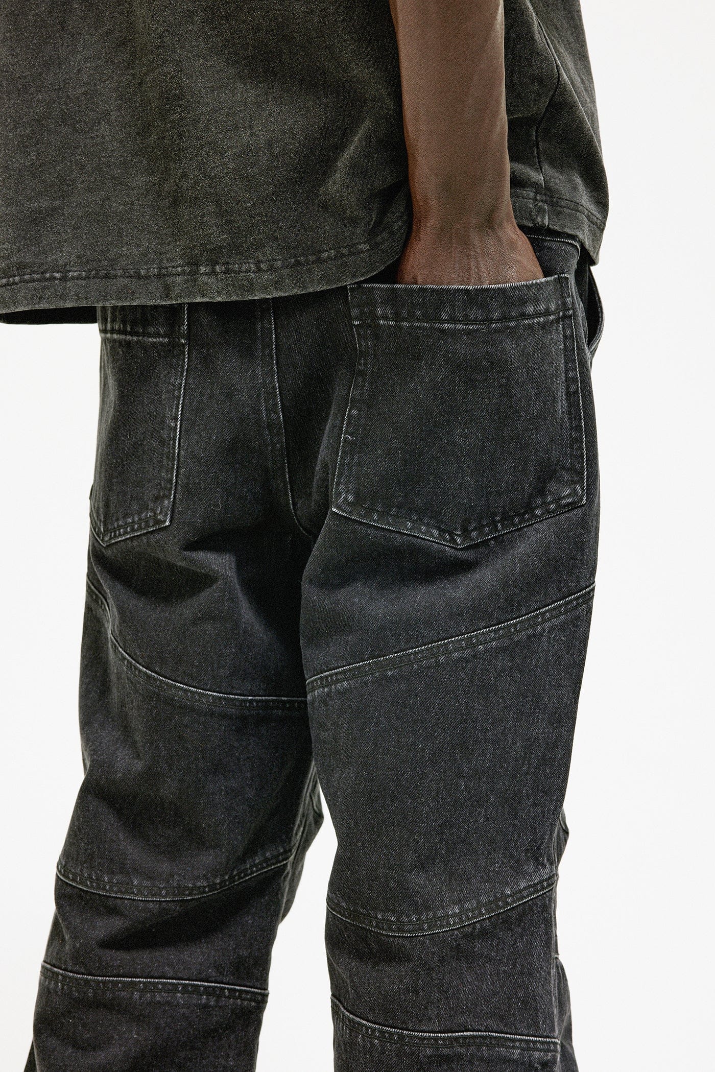 BONELESS Distressed Deconstructed Zipper Jeans