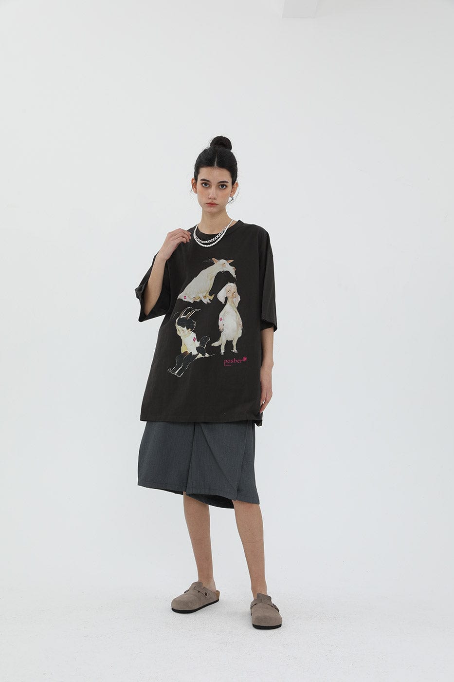 MIICHOUS Cartoon Goat T-Shirt, premium urban and streetwear designers apparel on PROJECTISR.com, Miichous