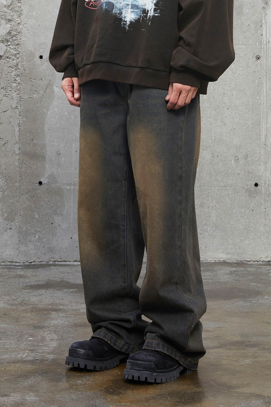 F2CE Dirty Fit Distressed Straight Pants, premium urban and streetwear designers apparel on PROJECTISR.com, F2CE