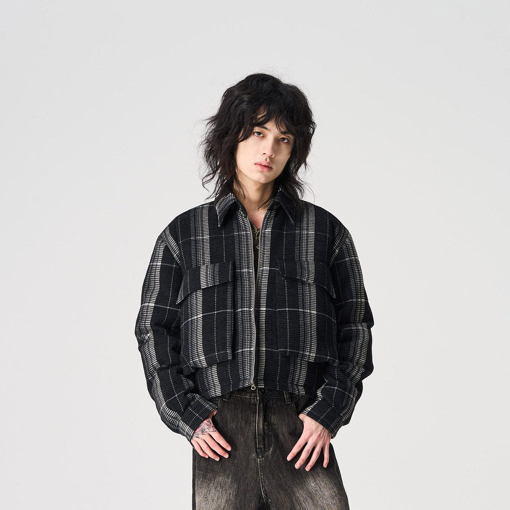 EPIC POETRY Plaid Puffer Jacket, premium urban and streetwear designers apparel on PROJECTISR.com, EPIC POETRY