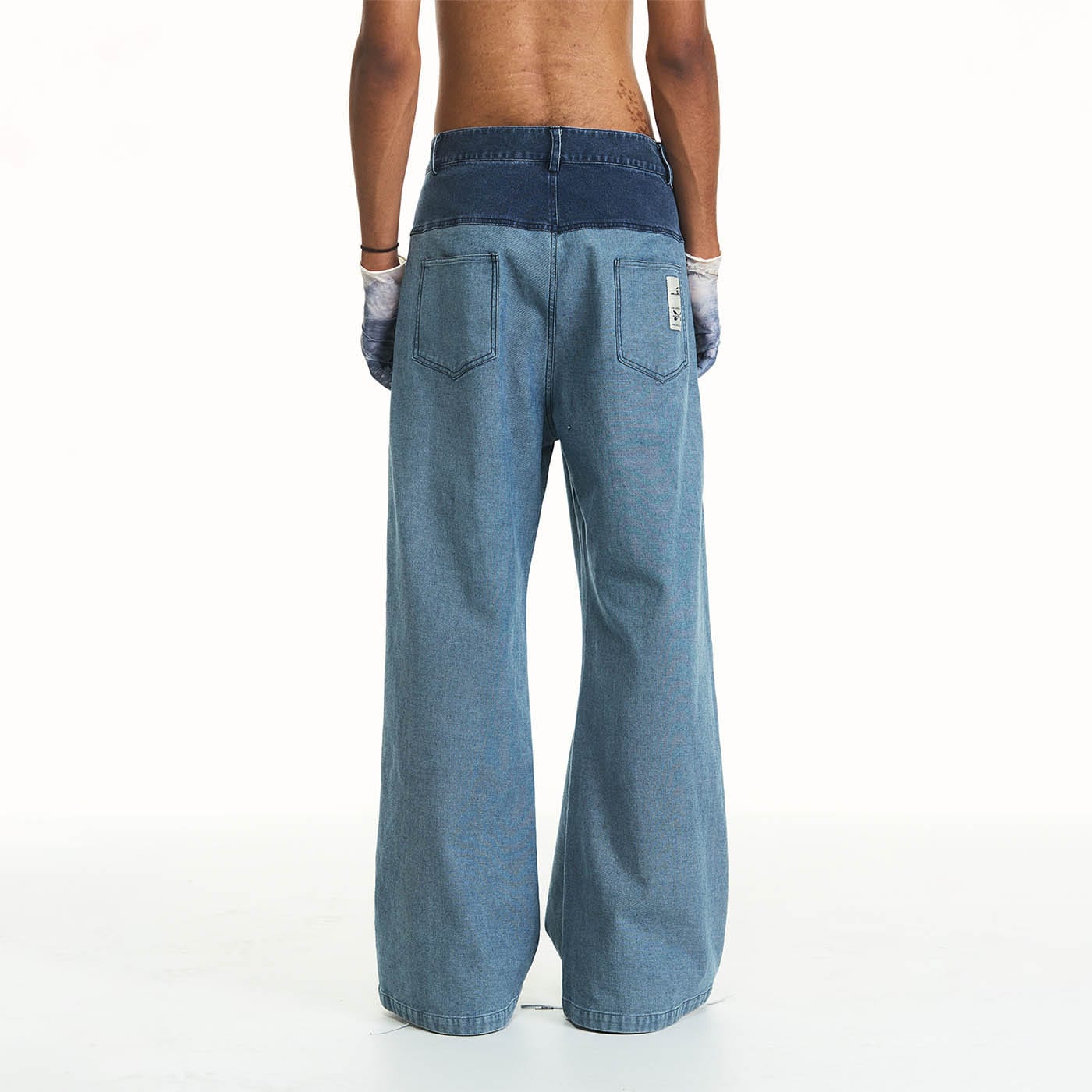 RELABEL Deconstructed Washed Frayed Jeans, premium urban and streetwear designers apparel on PROJECTISR.com, RELABEL