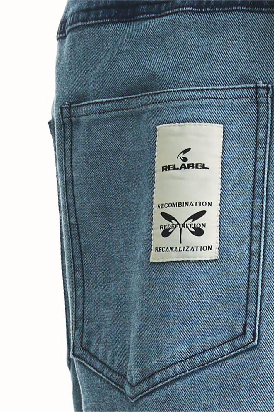 RELABEL Deconstructed Washed Frayed Jeans, premium urban and streetwear designers apparel on PROJECTISR.com, RELABEL