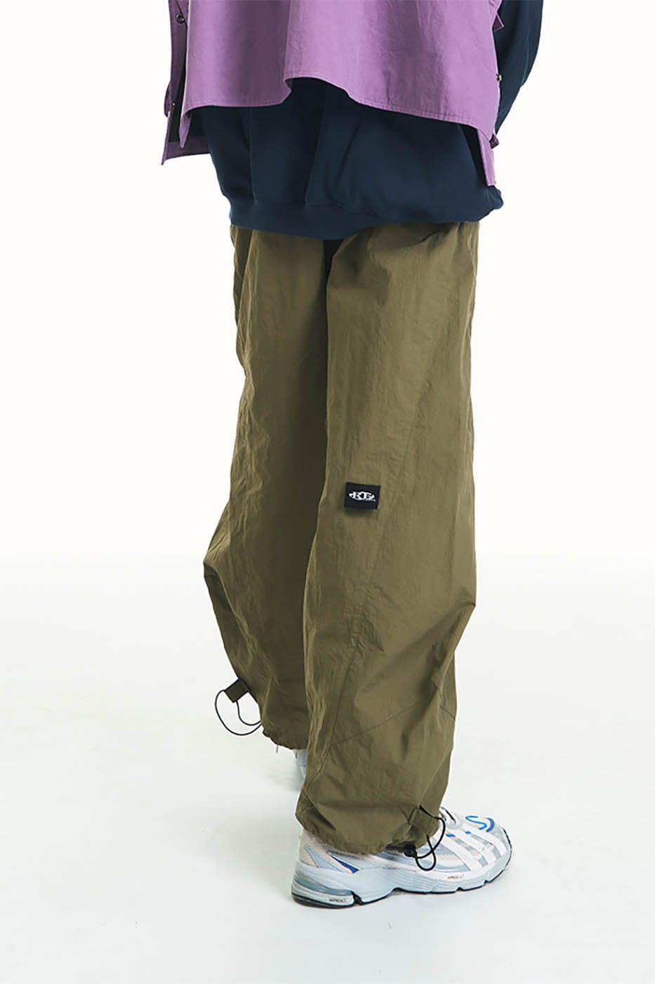 RELABEL Pleated Spliced Parachute Pants, premium urban and streetwear designers apparel on PROJECTISR.com, RELABEL