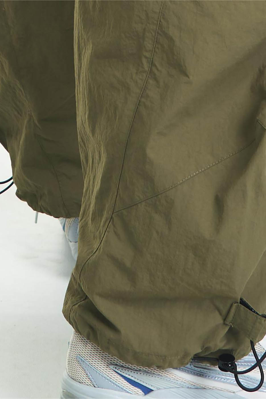 RELABEL Pleated Spliced Parachute Pants, premium urban and streetwear designers apparel on PROJECTISR.com, RELABEL