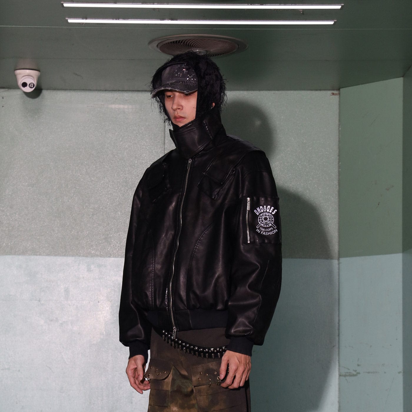 DND4DES Battle Field Faux Leather Bomber Jacket1