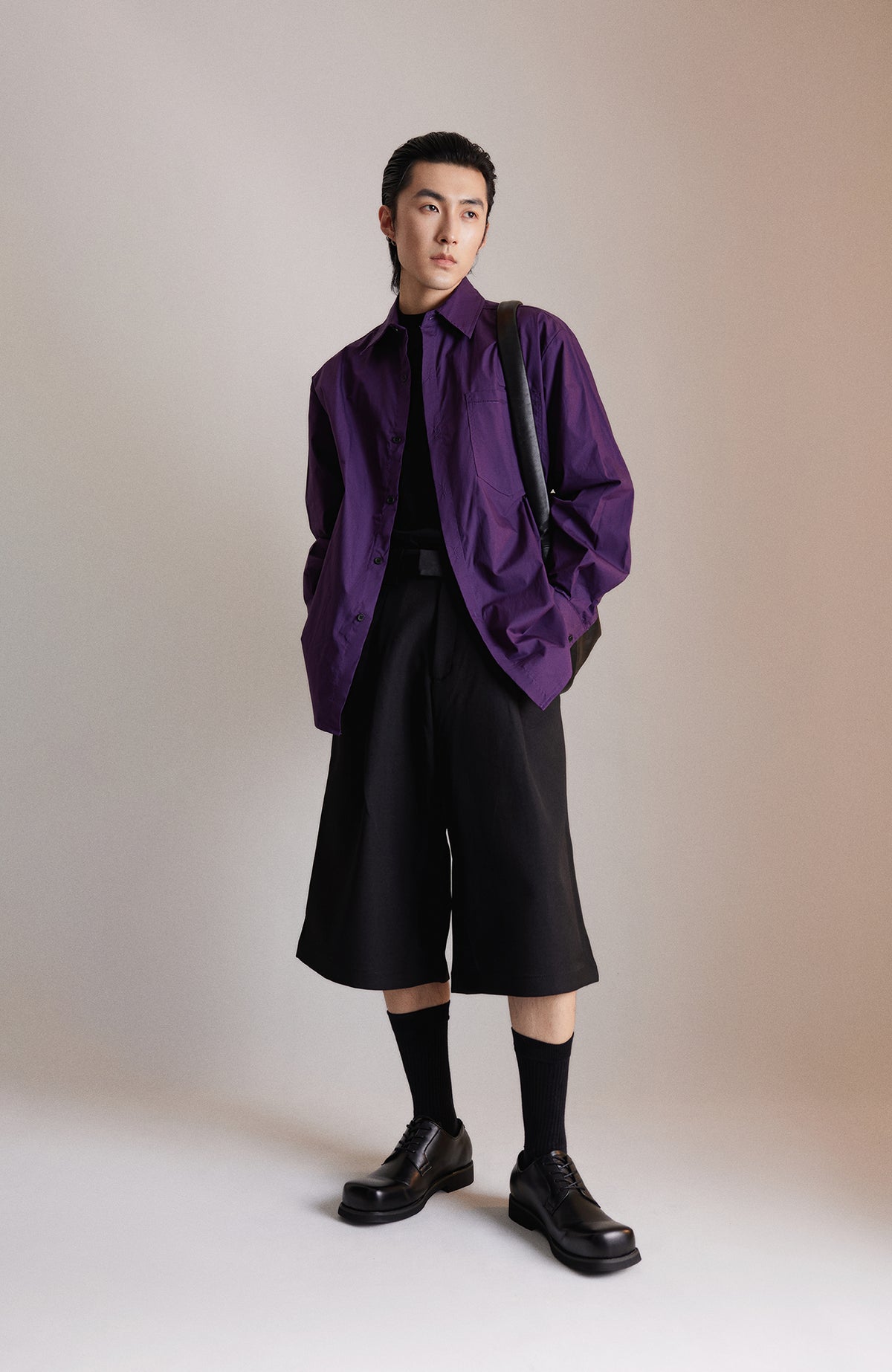 SAMMOKONPA Retro Oversized Long-Sleeve Shirt