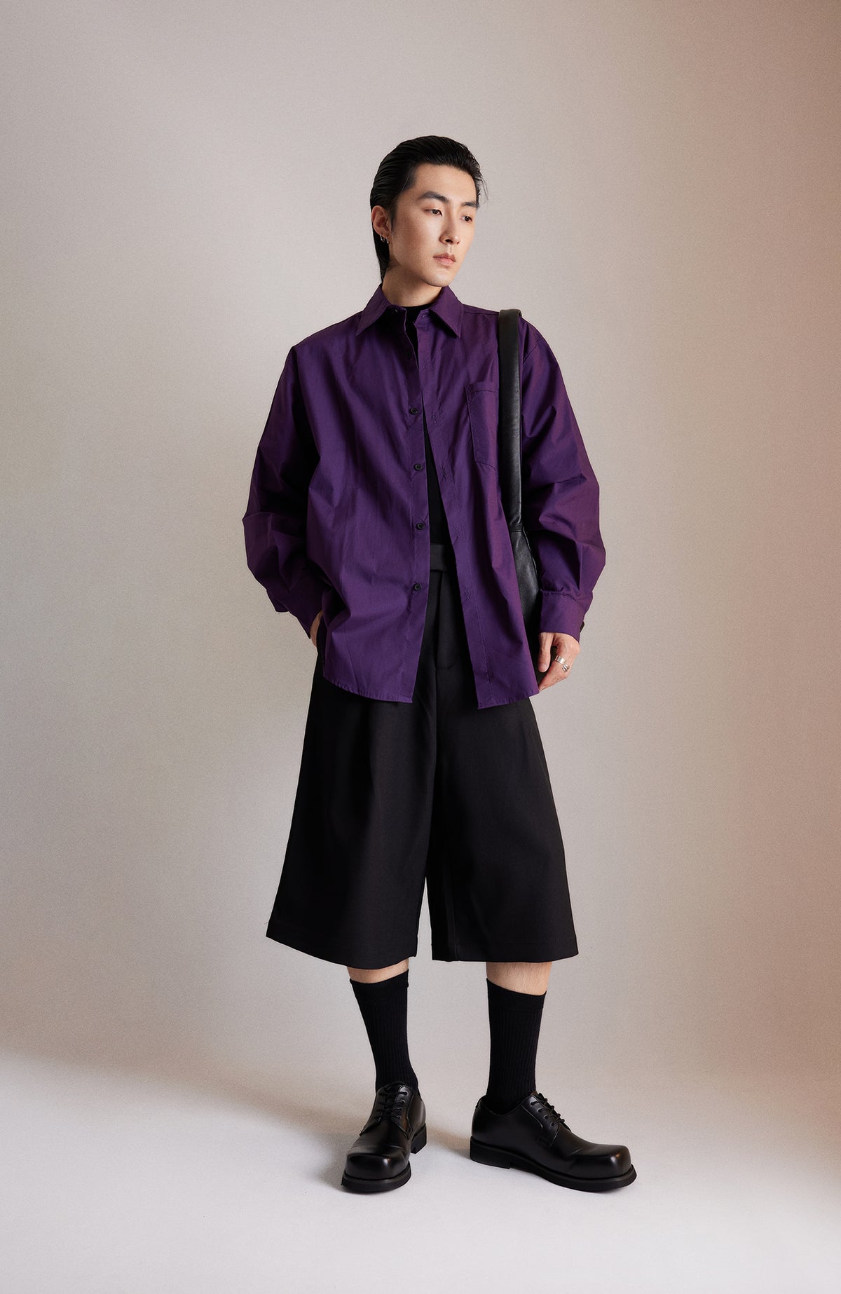 SAMMOKONPA Retro Oversized Long-Sleeve Shirt