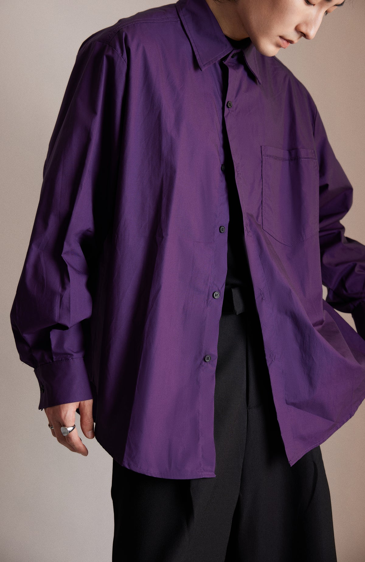 SAMMOKONPA Retro Oversized Long-Sleeve Shirt