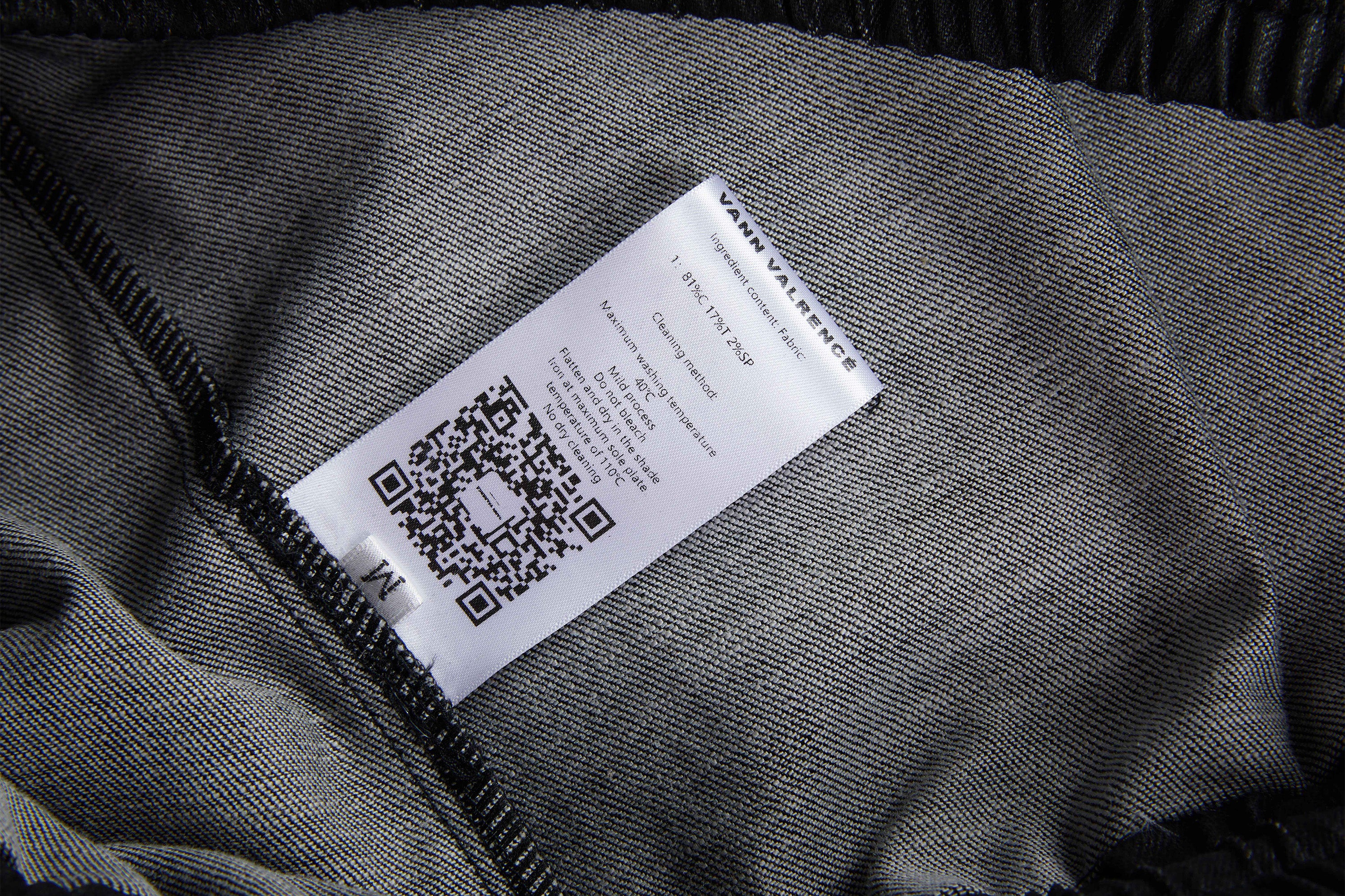 VANN VALRENCE Rivet Layered Coated Denim Pants