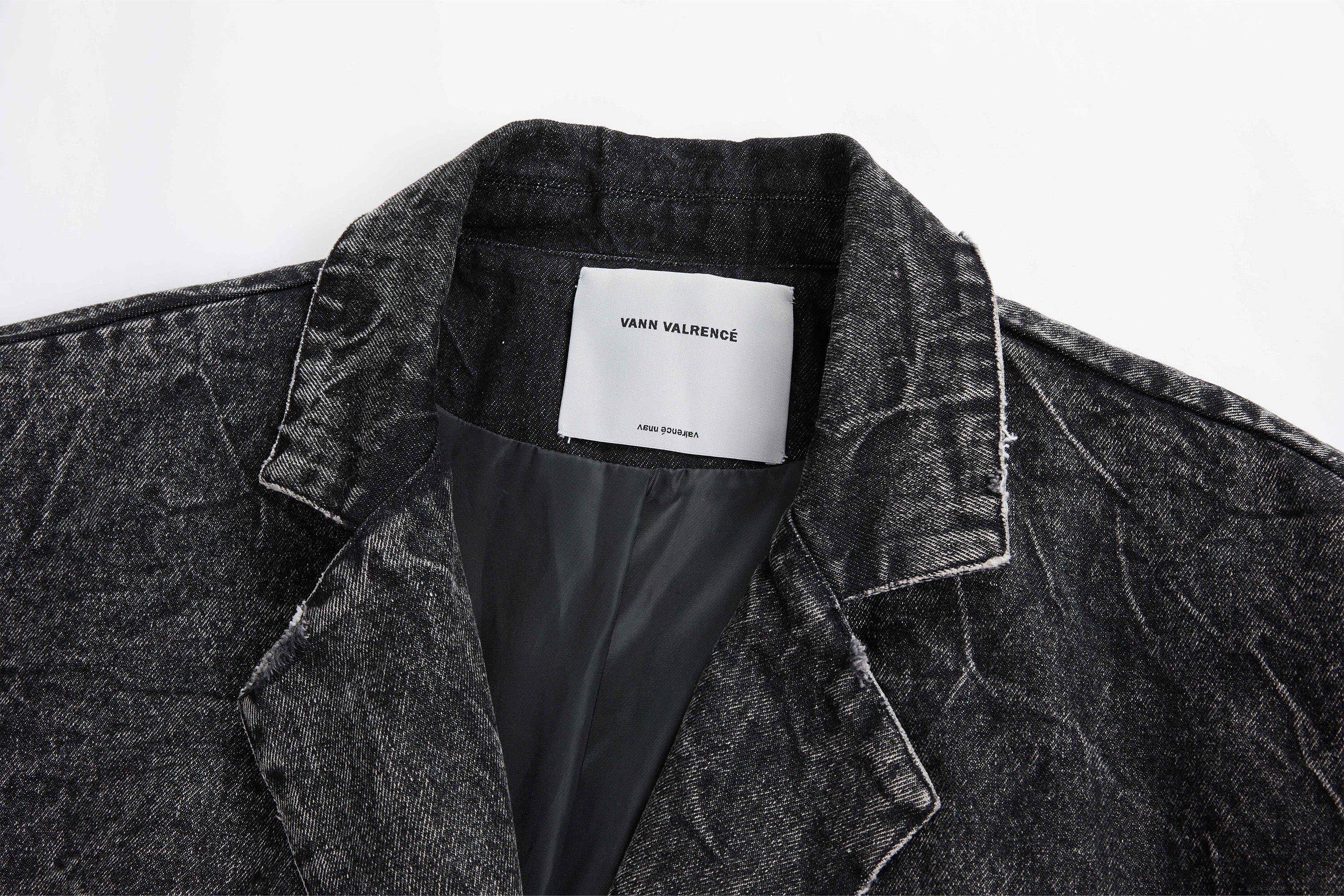 VANN VALRENCE Distressed Washed Denim Coat