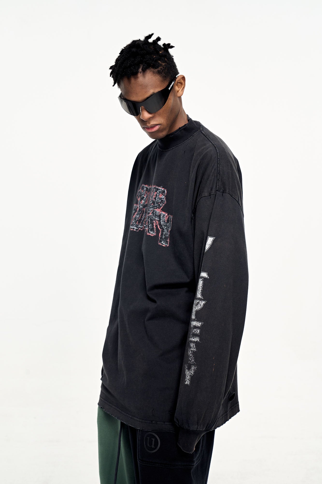 ULIPERY Distressed USB Flash Drive Graphic Long Sleeve Tee, premium urban and streetwear designers apparel on PROJECTISR.com, ULIPERY