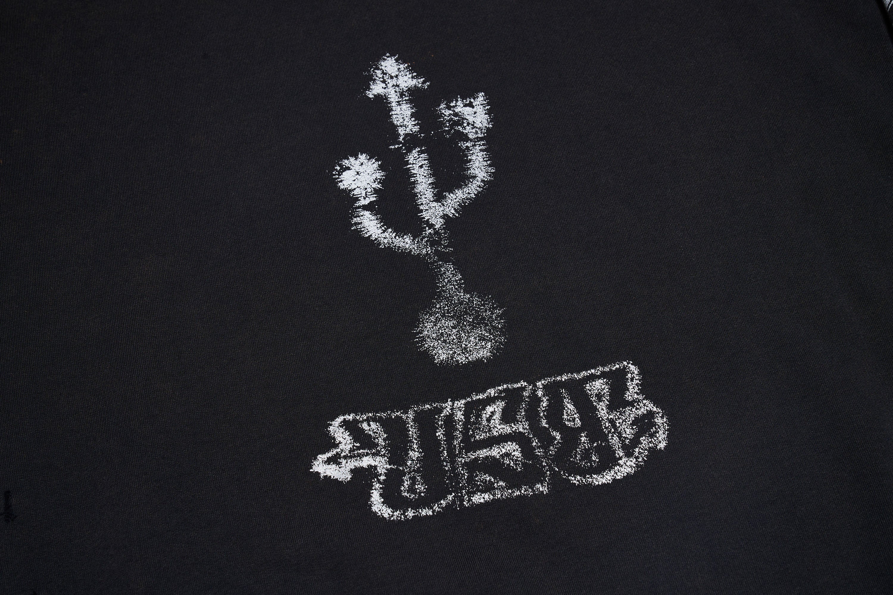 ULIPERY Distressed USB Graphic Long Sleeve Tee Black, premium urban and streetwear designers apparel on PROJECTISR.com, ULIPERY