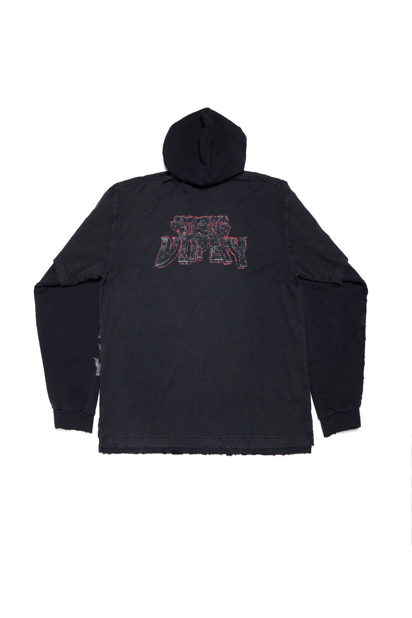 ULIPERY Distressed Faux Layered Hoodie