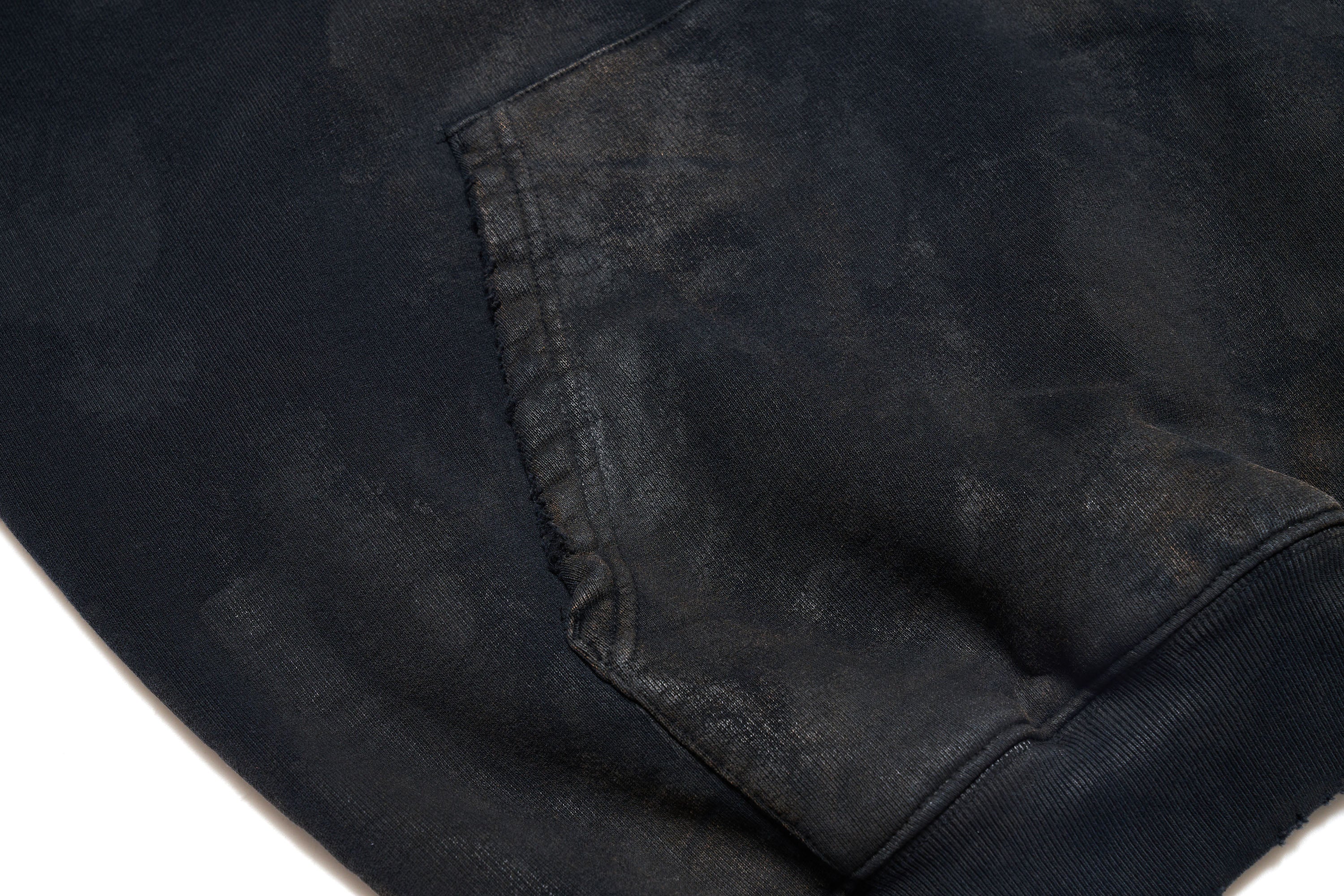 ULIPERY LOGO Mud-Wash Frayed Hoodie