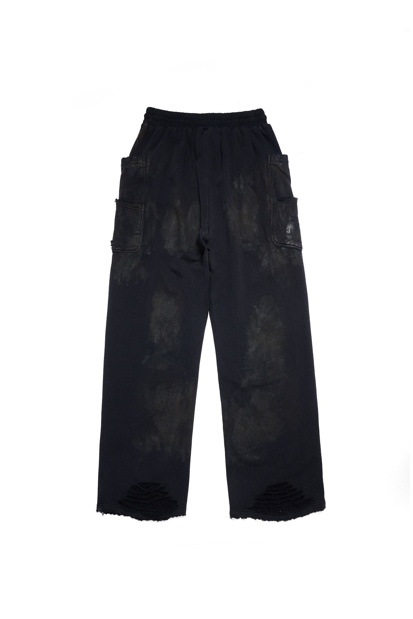 ULIPERY LOGO Mud-Wash Frayed Sweatpants