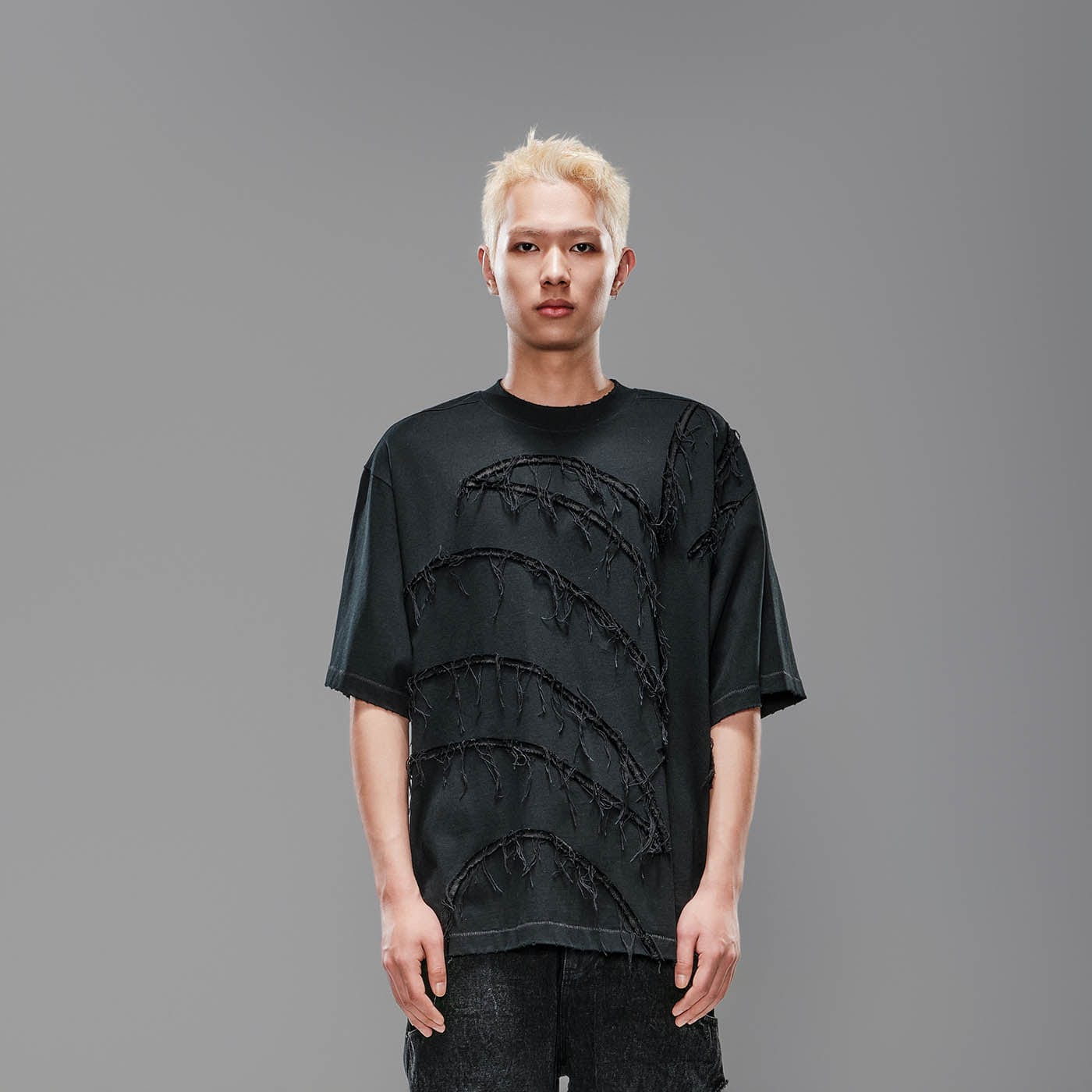 LIFEGOESON Petrichor Spliced Frayed T-Shirt