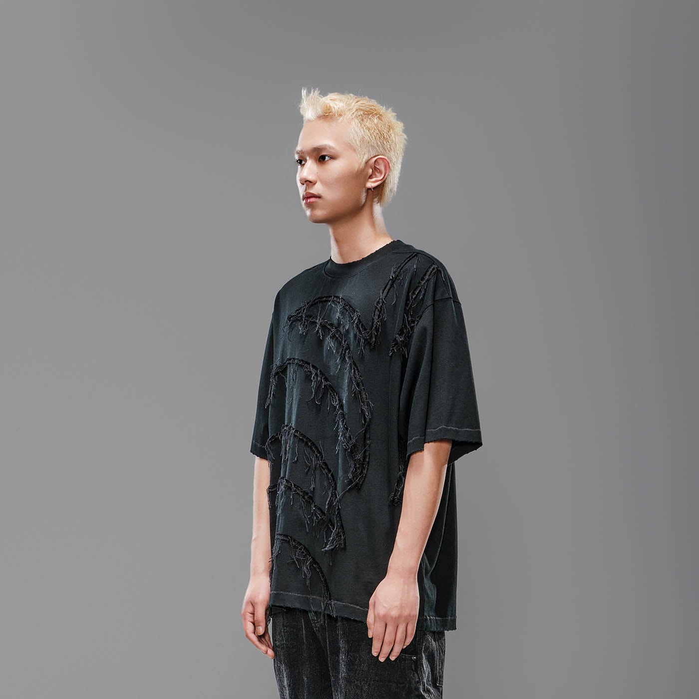 LIFEGOESON Petrichor Spliced Frayed T-Shirt