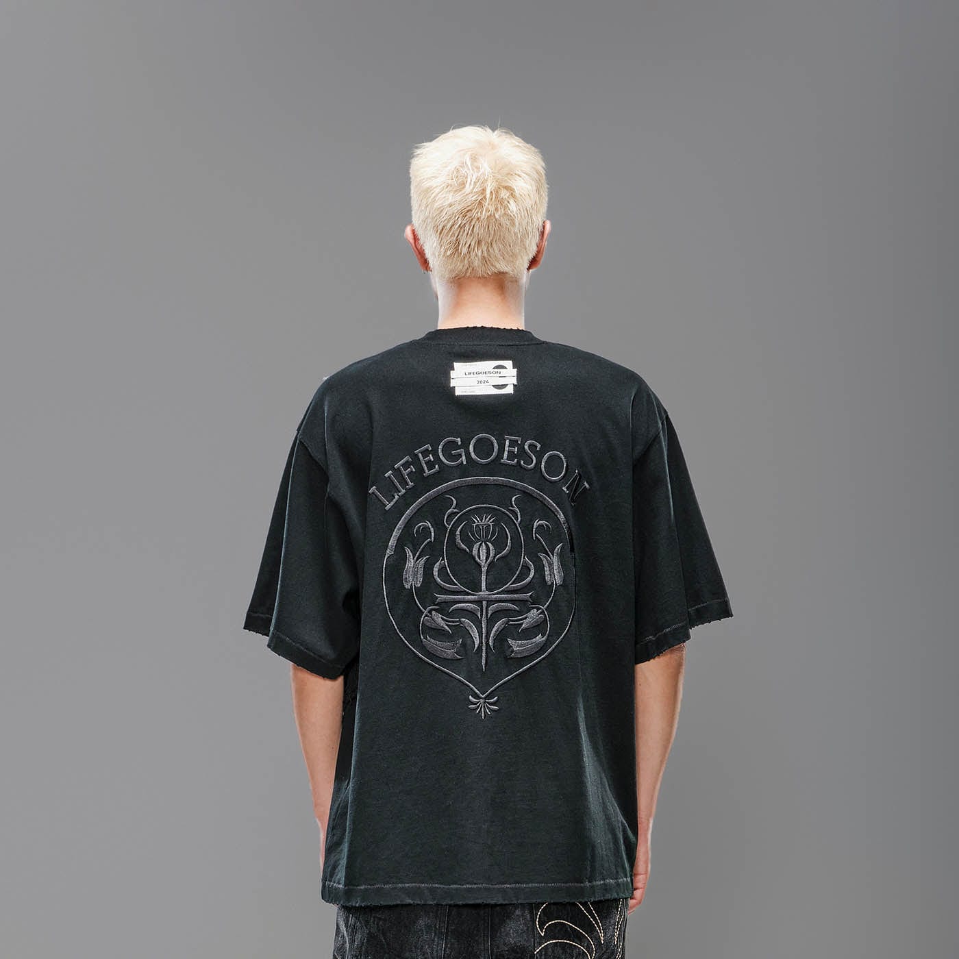 LIFEGOESON Petrichor Spliced Frayed T-Shirt