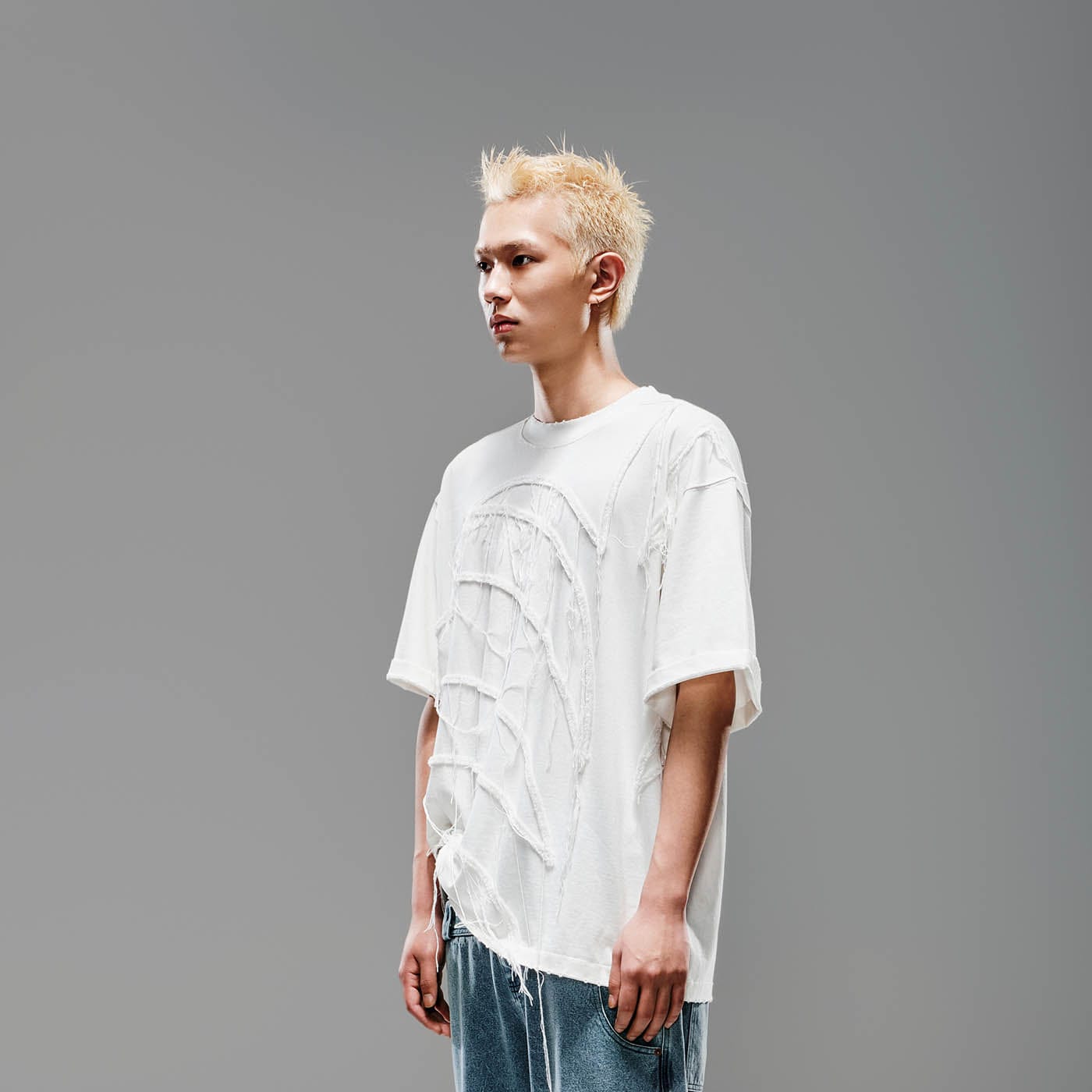 LIFEGOESON Petrichor Spliced Frayed T-Shirt