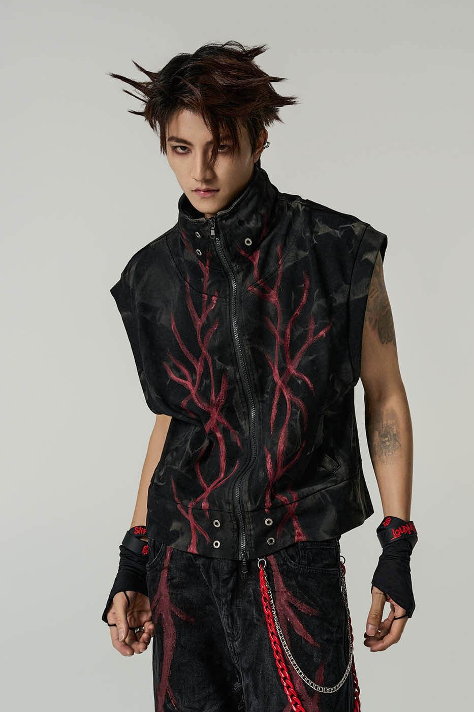 FLYERRER Blood Vessels Distressed Vest, premium urban and streetwear designers apparel on PROJECTISR.com, FLYERRER