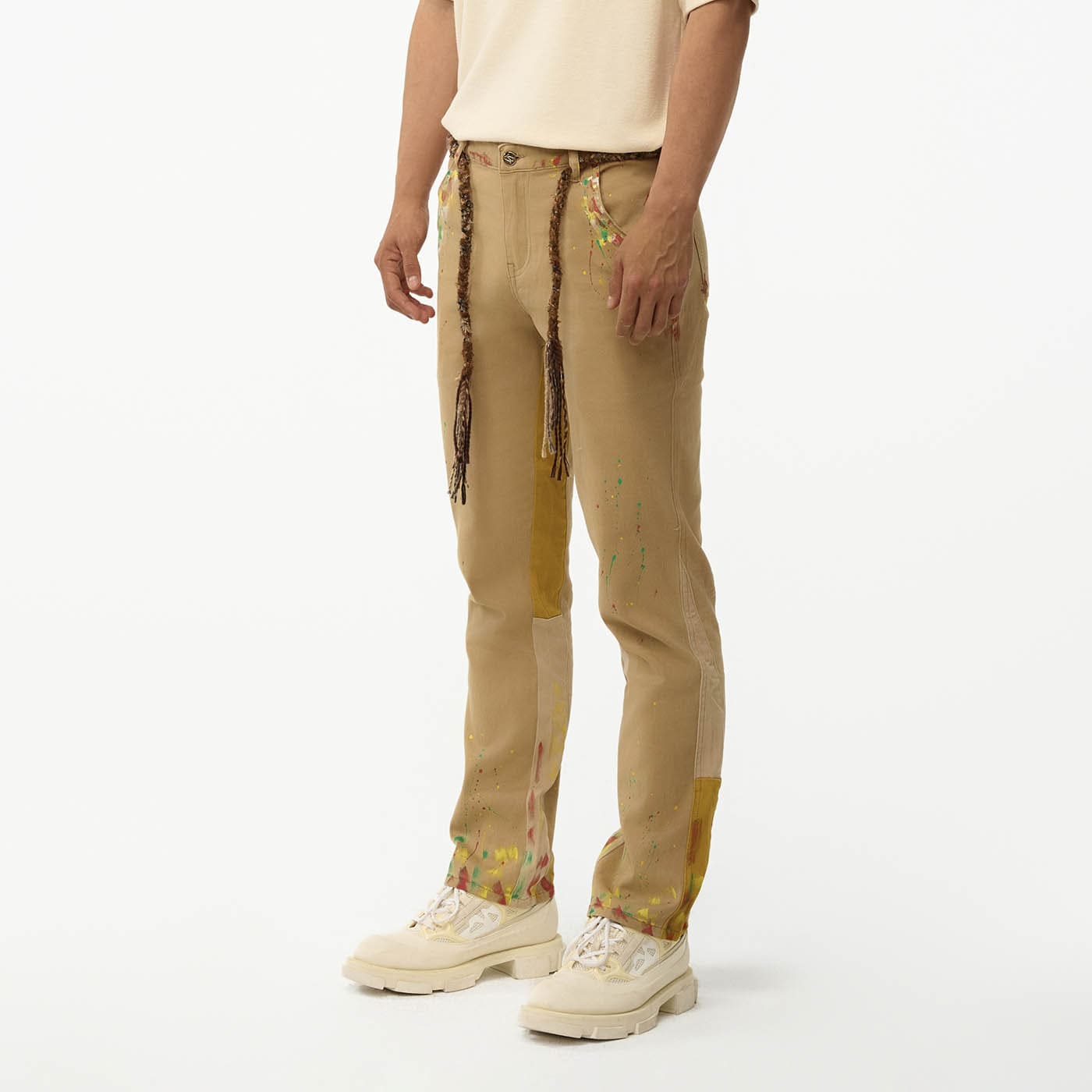 REDH Paint-Splattered Spliced Straight-Leg Pants