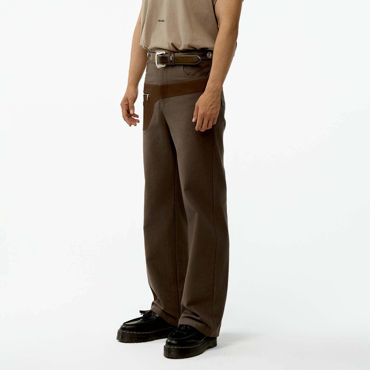 REDH Modern Cowboy Spliced Straight-Leg Pants