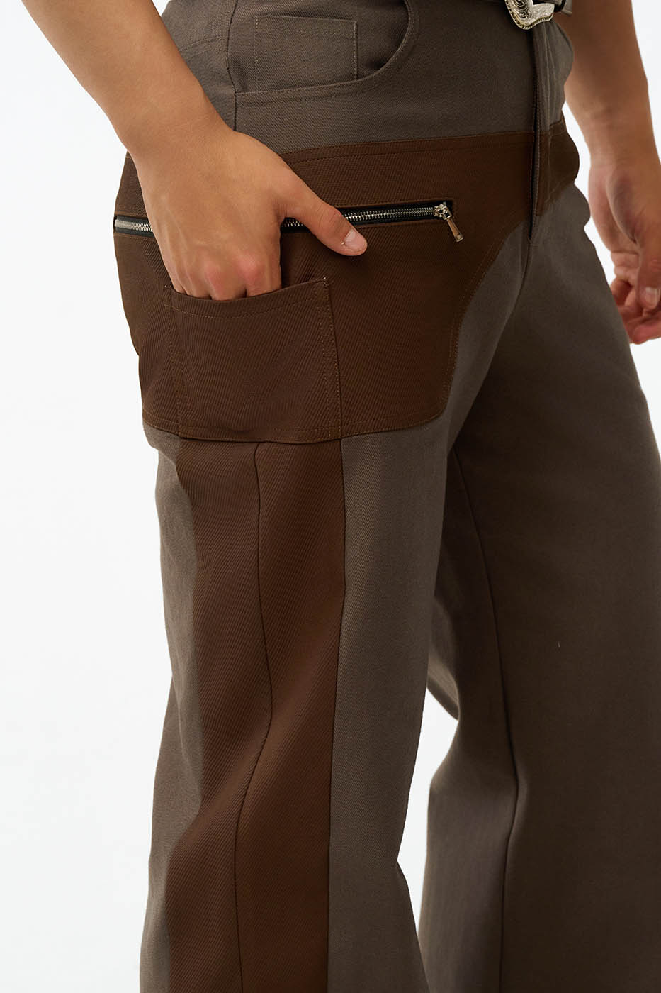 REDH Modern Cowboy Spliced Straight-Leg Pants