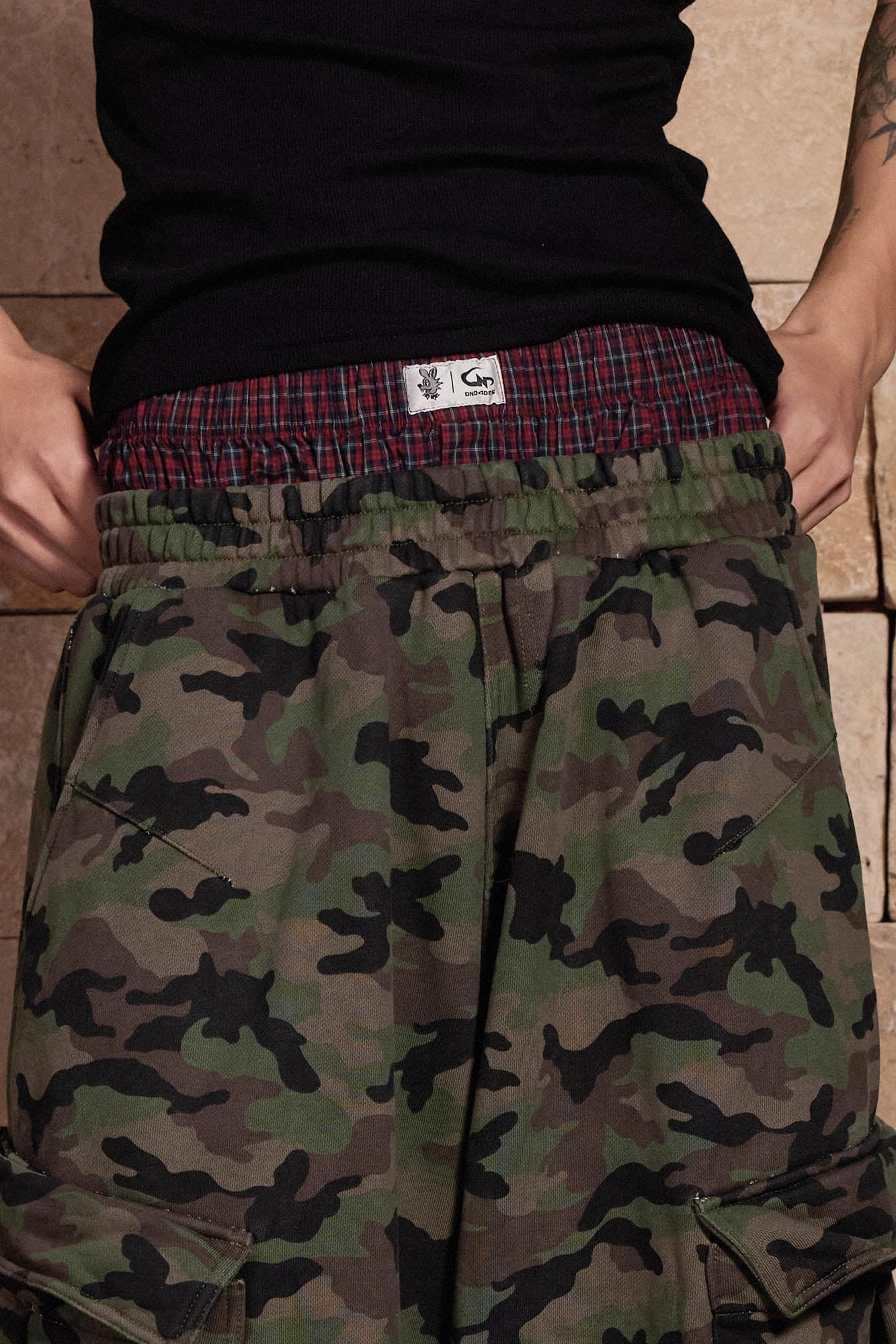 DND4DES Camo Double-Waist Cargo Sweatpants