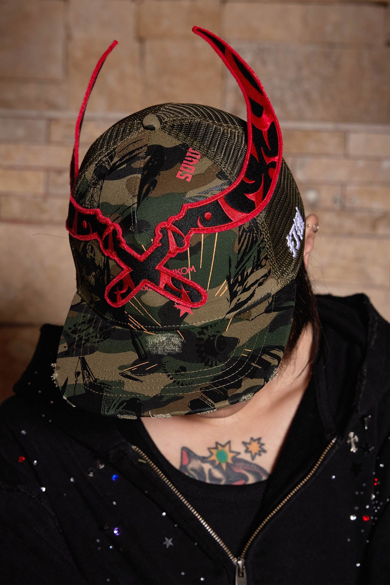 DND4DES Sickle Distressed Camo Baseball Cap